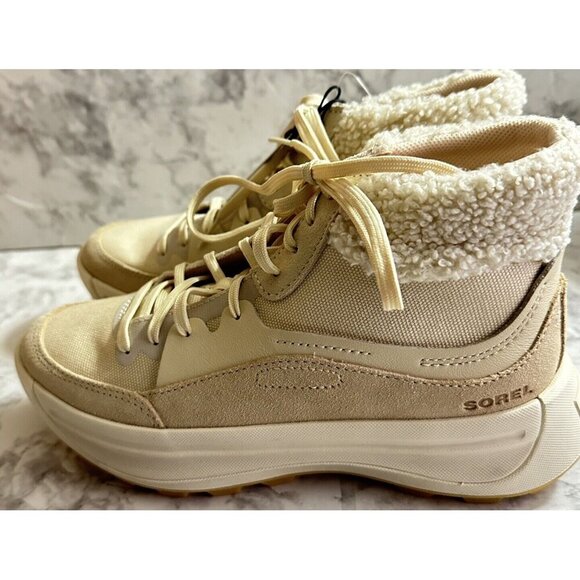 Sorel ONA 503 Mid Cozy Boots Cream‎ Bleached Ceramic Womens 7.5 Waterproof New - Picture 1 of 8